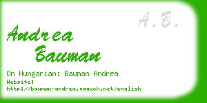 andrea bauman business card